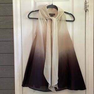 Kenar Ombré A-line Halter Top with necktie S NWT